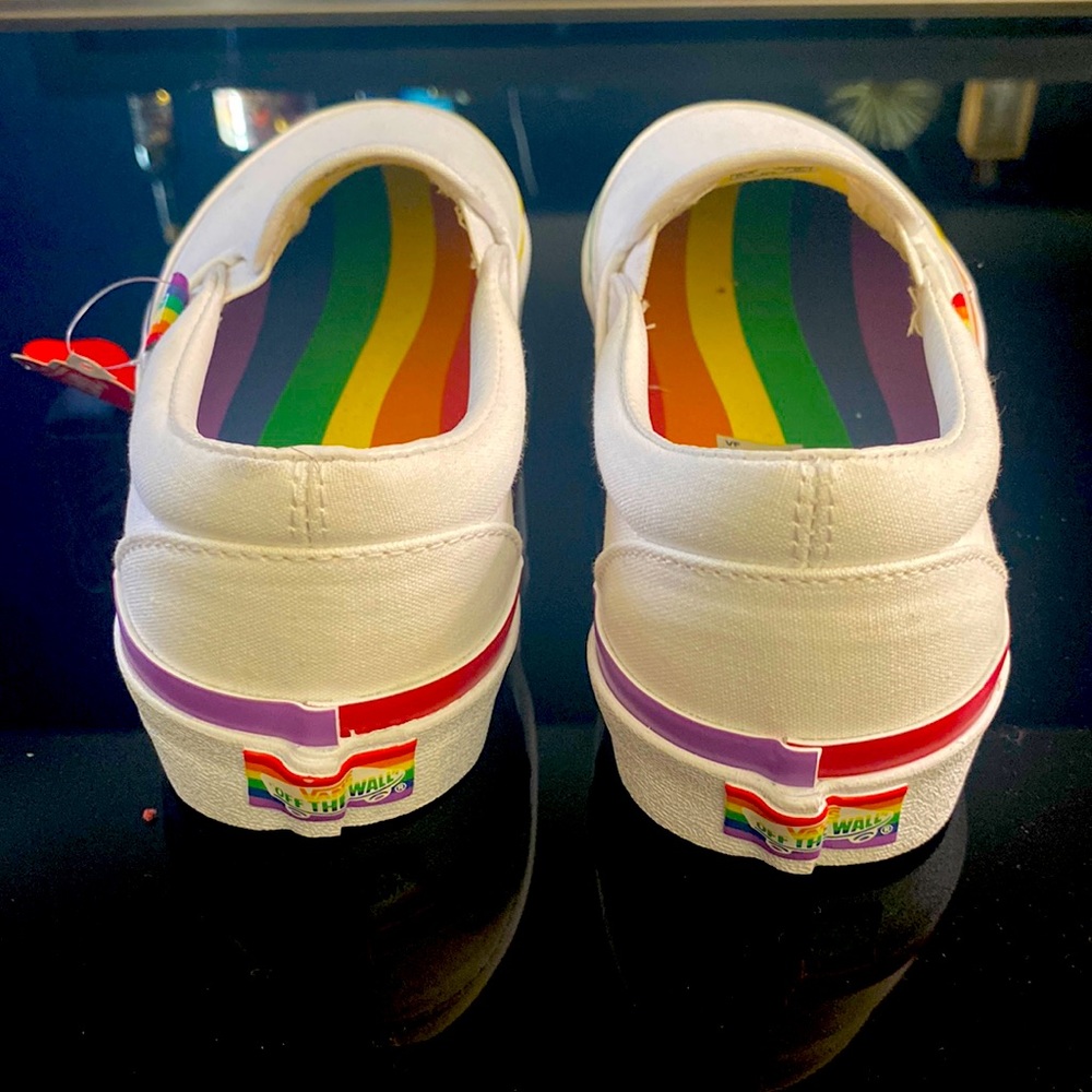 Brand new, #pride slip on vans! There is no box